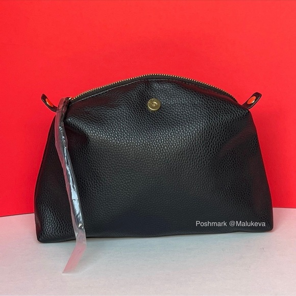 3pcs! Steve Madden Bparker Crossbody Purse Handbag color Black with Twilly scarf - Picture 9 of 14